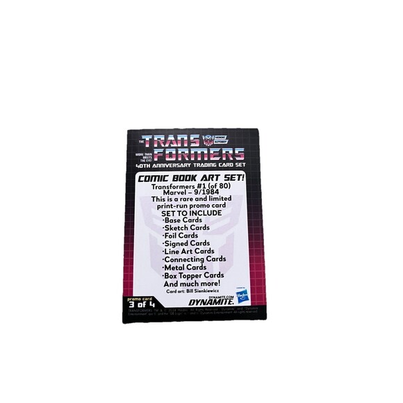 PROMO CARD-TRANSFORMERS-40th ANNIVERSARY-#3 of 4-2024-DYNAMITE-HASBRO-NSU - Picture 2 of 2